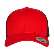 Dwukolorowa czapka Retro Trucker - red/black