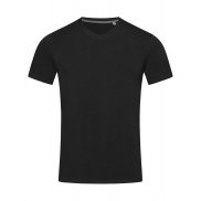 Stretch-T V-neck for men - black opal