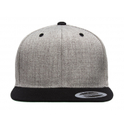 Czapka Dwukolorowa Z Płaskim Daszkiem - heather/black