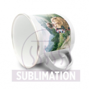 Emaliowany kubek 360 ml | Sandra - biały