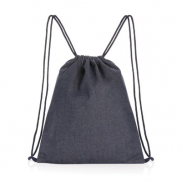 Worek ze sznurkiem AWARE™, dżins z recyklingu - niebieski