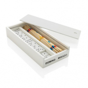 Zestaw gier, mikado i domino - biały