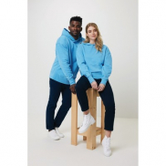 Luźna bluza z kapturem z bawełny z recyklingu Iqoniq Yoho - niebieski - L