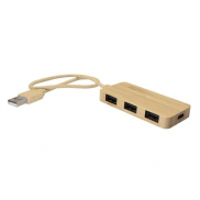 Bambusowy hub USB i USB-C B'RIGHT | Kenzie - drewno