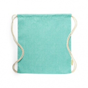 Worek ze sznurkiem z bawełny z recyklingu - zielony