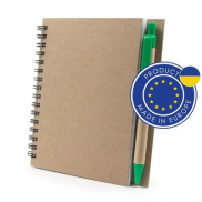 Notatnik A6 z długopisem | Sidney - zielony