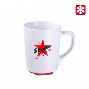 Kubek Ivory biało/czerwony