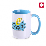 Kubek Evergreen biały/jasnyniebieski