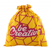 Duża personalizowana torebka/woreczek na prezent - żółty