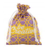 średnia personalizowana torebka/woreczek na prezent - biały