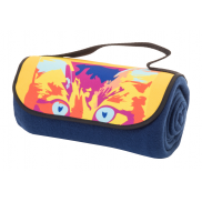 Personalizowany koc polarowy RPET - ciemno niebieski