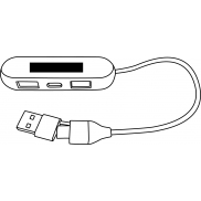 USB hub MULTIPLIER, brązowy