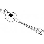 Kabel ładujący ROLL ON, biały, brązowy