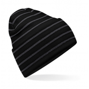 Czapka Beanie w paski - black/graphite grey