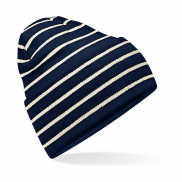 Czapka Beanie w paski - french navy/soft white