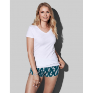 Stretch-T V-neck for women - scarlet red