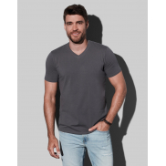 Stretch-T V-neck for men - scarlet red