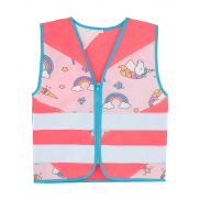 Dziecięca kamizelka odblaskowa Action - unicorn pink