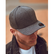 Czapka z daszkiem “w jodełkę” - black/heather grey
