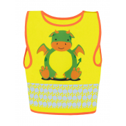 Dziecięca kamizelka odblaskowa Funtastic Wildlife - dragon yellow