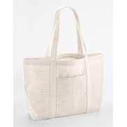 Torba organiczna na zakupy w paski - red stripe