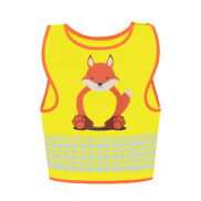 Dziecięca kamizelka odblaskowa Funtastic Wildlife - fox yellow