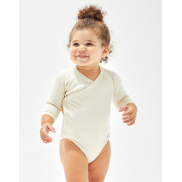 Dziecięce body z długim rękawem “Kimono” - white