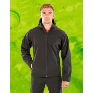 Męski 3-warstwowy Softshell z kapturem - black