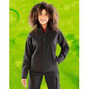 Damski 3-warstwowy Softshell z kapturem - black