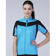 Damski top z pełnym zamkiem na rower - black/white