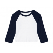 Koszulka damska 3/4 Micro Rib - white/navy