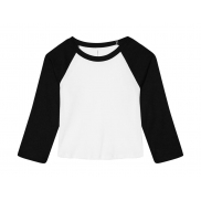 Koszulka damska 3/4 Micro Rib - white/black