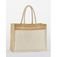 Torba jutowa na zakupy z kieszonką