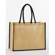 Klasyczna torba jutowa na zakupy - natural/olive green