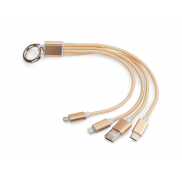 Kabel USB 3 w 1 TAUS złoty