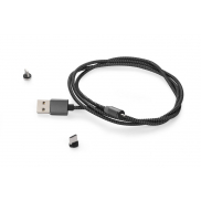 Kabel USB 3 w 1 MAGNETIC czarny