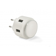 Ładowarka sieciowa USB z lampką nocną NOTTO biały