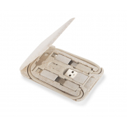 Stojak do telefonu z kablami do ładowania OLIN beżowy (naturalny)