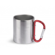 Kubek z karabińczykiem CAMPIC 200 ml czerwony