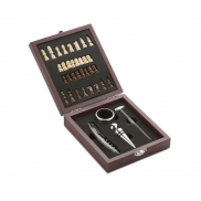 Zestaw do wina z szachami TREBB brązowy