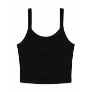 Tank Top Spaghetti Strap - solid black blend