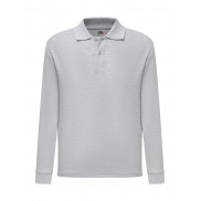 Polo dziecięce z długim rękawem - heather grey