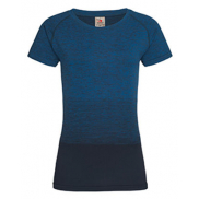 Damski T-shirt Seamless Raglan Flow - blue transition