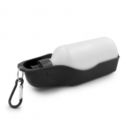 Butelka podróżna dla psa 250 ml, miska na wodę z karabińczykiem | Maud - czarny