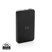 Power bank 5000 mAh, ładowarka bezprzewodowa 5W - czarny