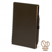 Notatnik A5 z łusek kawowych z długopisem - brązowy