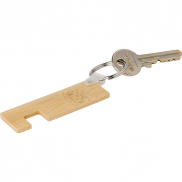 Bambusowy brelok do kluczy, stojak na telefon - brązowy