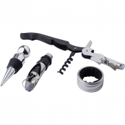 Zestaw do wina, 4 el. - brązowy