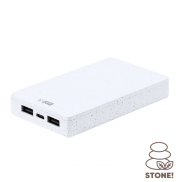 Power bank 5000 mAh z ekstraktu kamienia - biały