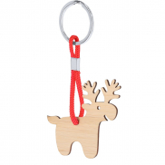 Bambusowy brelok do kluczy, świąteczny motyw - drewno